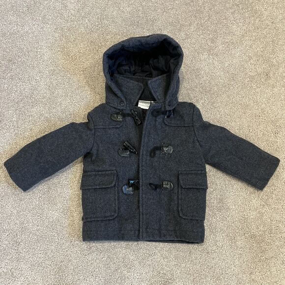 Koala Kids Baby Boys Wool Blend Jacket Winter Coat Dark Gray Hood Size 18-24m‎ - Picture 1 of 14
